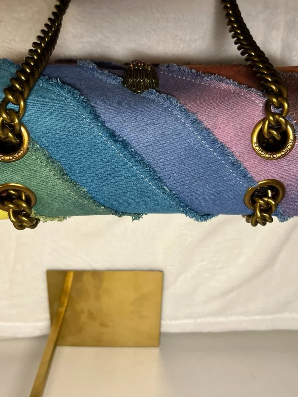 KURT GEIGER Large Kensington Multicolor Denim Crossbody Bag NWT - Picture 12 of 16